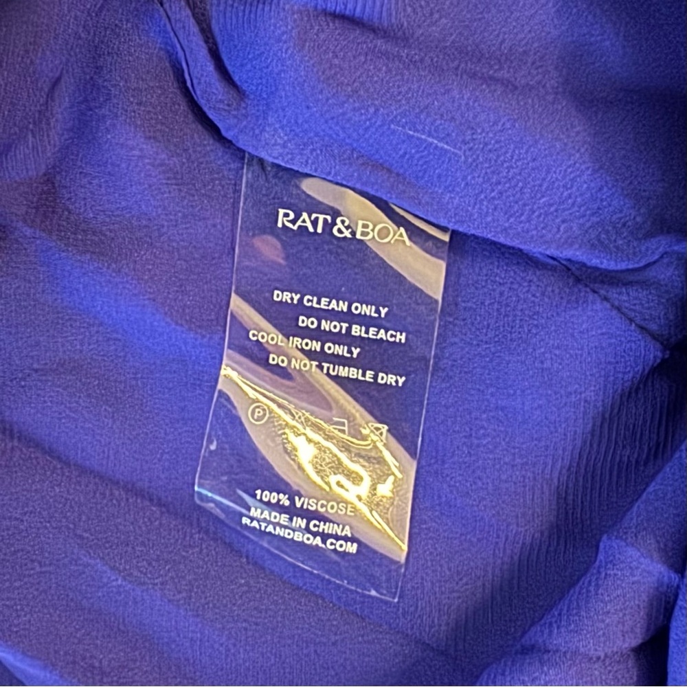 NWT Rat & Boa Beatriz Dress New Purple Mini Silk Black Butterfly Small Cocktail - Picture 13 of 13